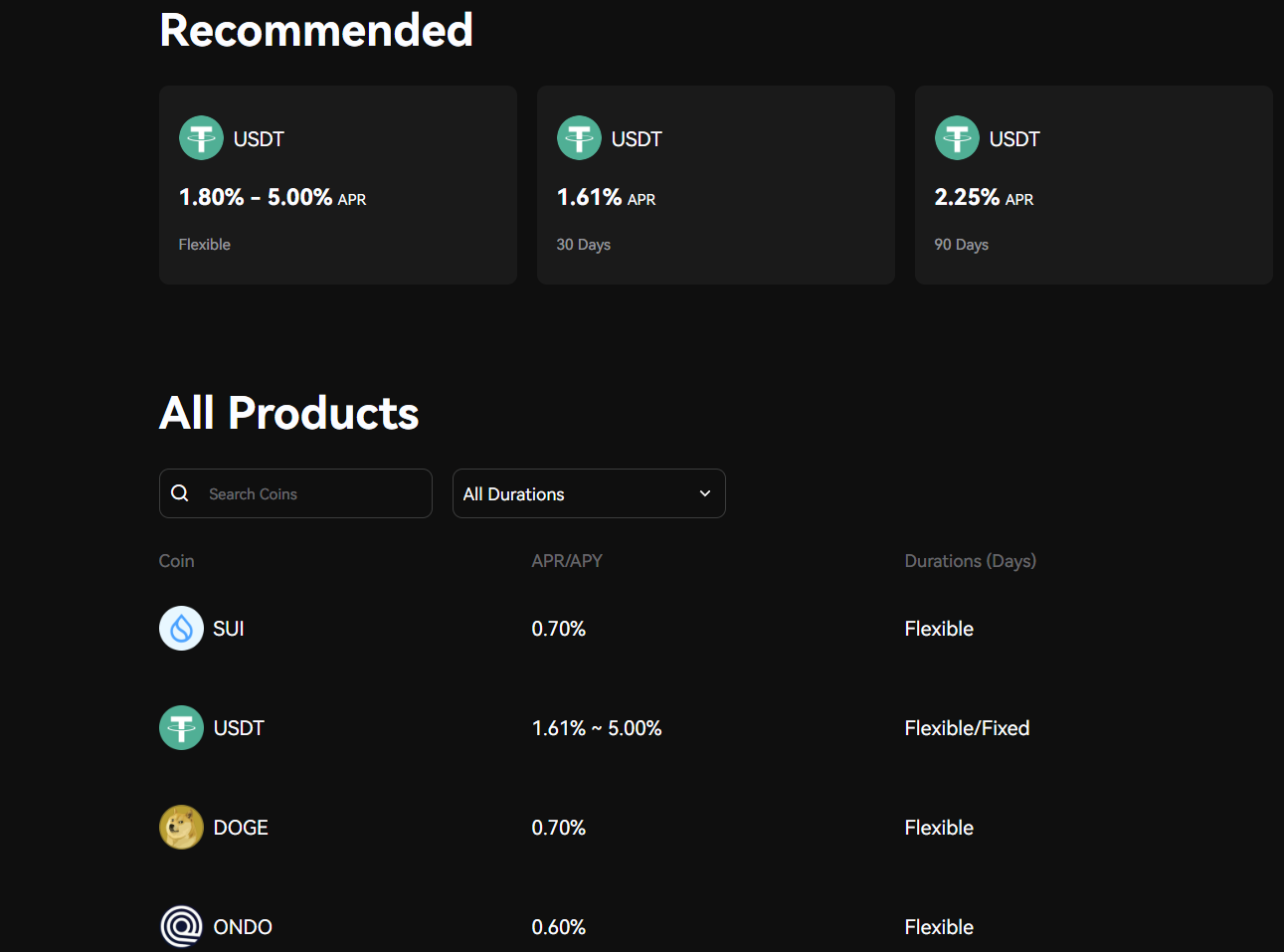 BloFin Earn Products