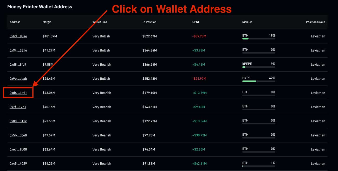 HyperLiquid Individual Wallets