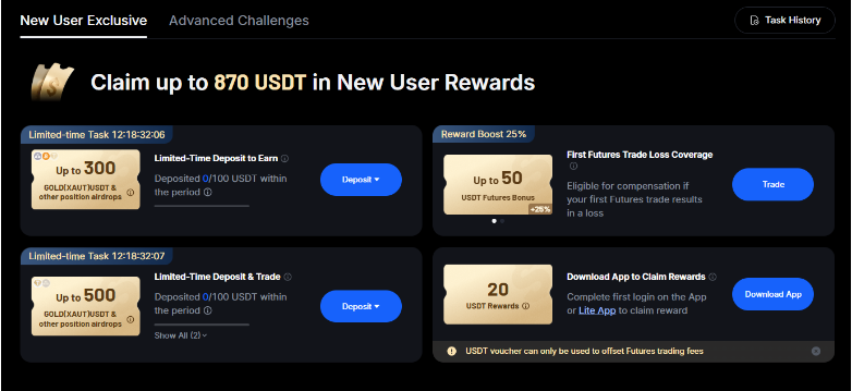 MEXC New User Rewards